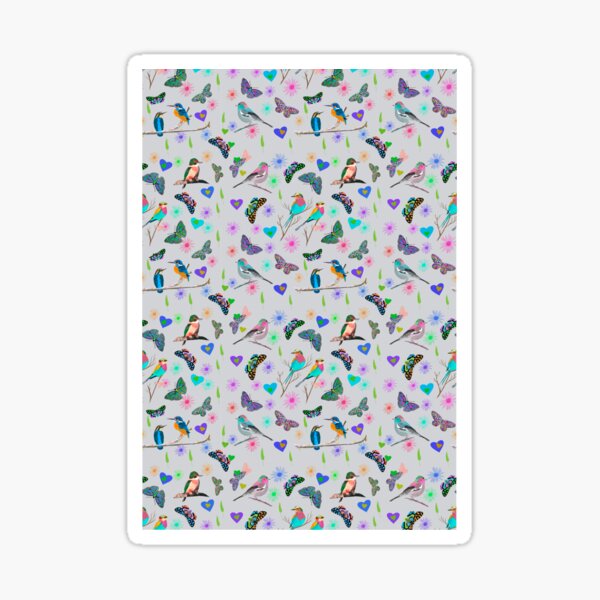 Hand drawn Birds & Butterflies Sticker