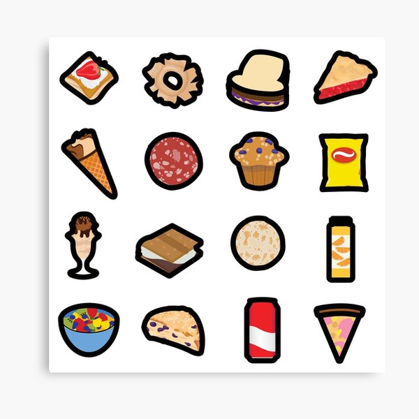 Cartoon Food Drinks Snack Food Stickers Pack #1 of 3 Journals