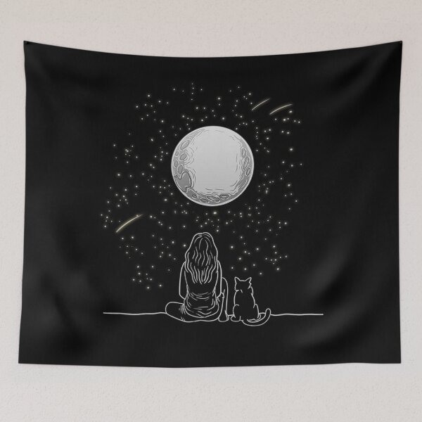 Item preview, Full Moon Cat Stargazing Cool Lunar Sphere Stargazer designed and sold by GesineMartin.
