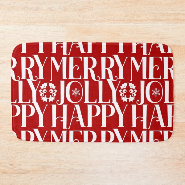 Item preview, Merry Jolly Happy Christmas White Type designed and sold by moosemtndesign.