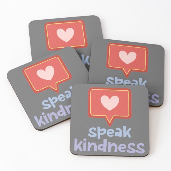 Item preview, speak kindness + heart speech bubble in chalk designed and sold by Ofeefee.
