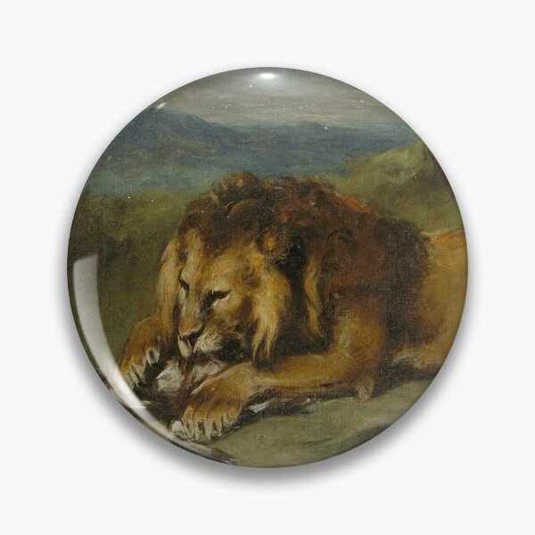 Item preview, Lion Devouring a Goat (Delacroix) designed and sold by ArtHistorical.