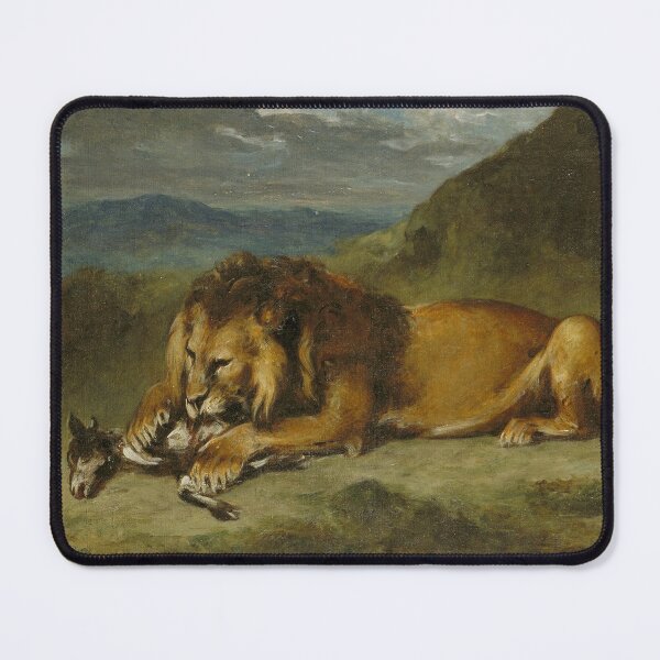 Item preview, Lion Devouring a Goat (Delacroix) designed and sold by ArtHistorical.