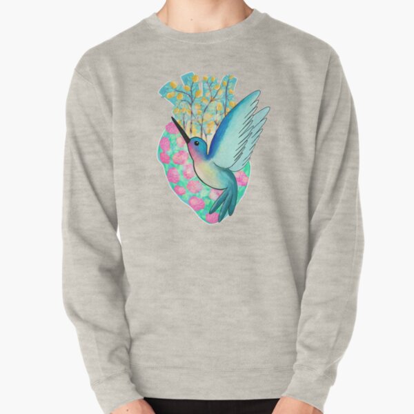 Hummingbird Heart Pullover Sweatshirt