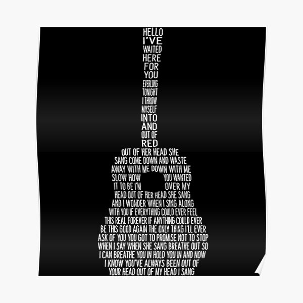 Sondergeschenk Everlong Song Lyric On Guitar von Foo Fighters Geschenk zu Weihnachten Poster