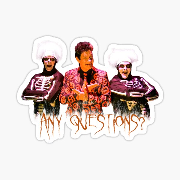 Item preview, David S. Pumpkins - Any Questions? V - White BG - Sticker designed and sold by Shappie112.