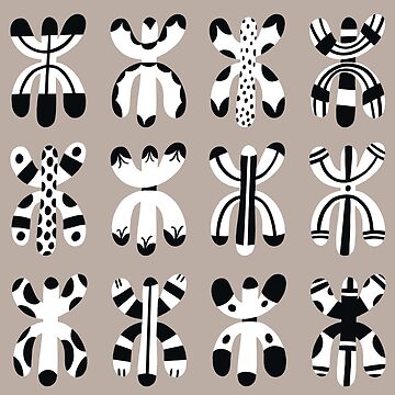 Artwork thumbnail, Black and White Kaktigon in Ecru by Paige Pooler