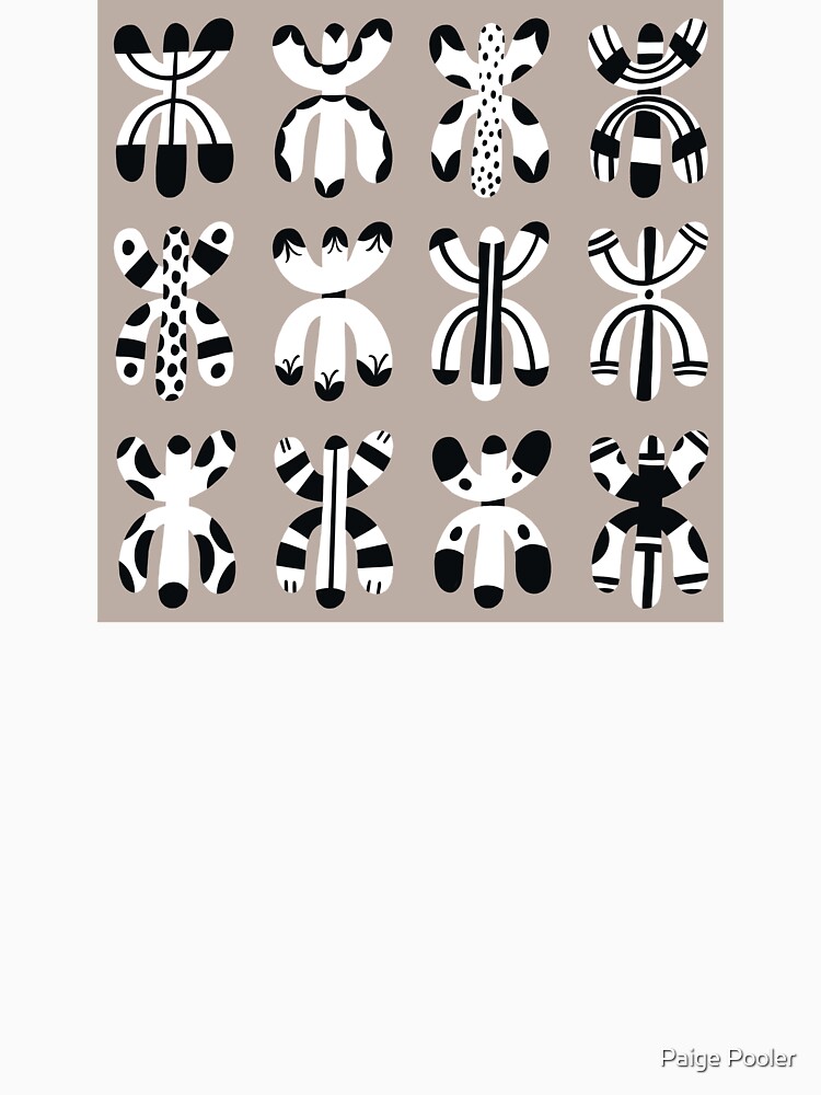 Thumbnail 7 of 7, Essential T-Shirt, Black and White Kaktigon in Ecru designed and sold by PaigePooler.