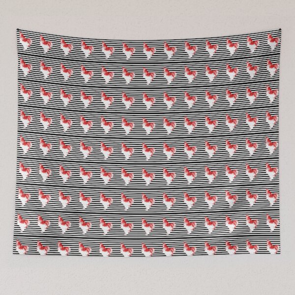 Item preview, Pop Art Chicken Rooster on Black Stripes designed and sold by BeachBumFamily.