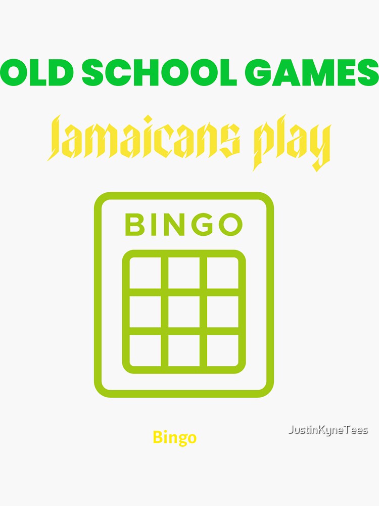 "Old School Games Jamaicans Play, Bingo Jamaica Heritage" Sticker for