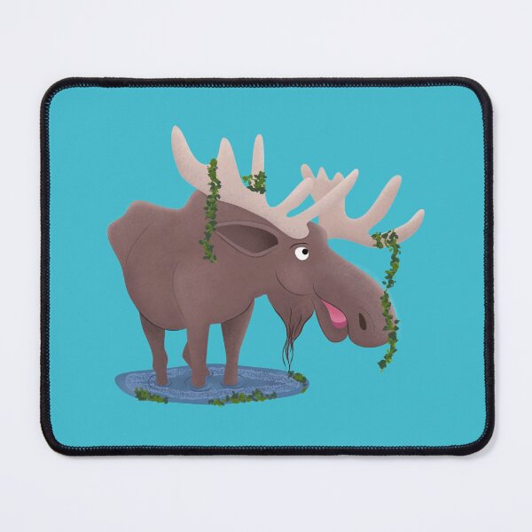Item preview, Funny happy moose cartoon illustration designed and sold by FrogFactory.