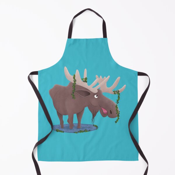 Item preview, Funny happy moose cartoon illustration designed and sold by FrogFactory.