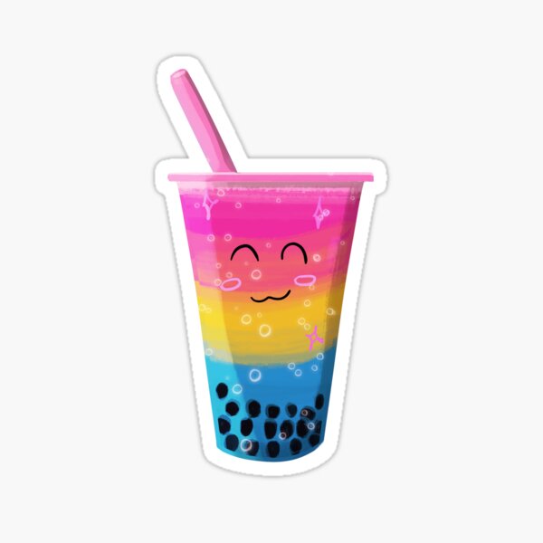 Pan Pride Bubble Tea Sticker