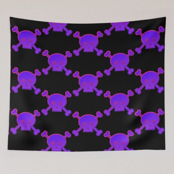 Item preview, Skull and Crossbones Pirate Flag Red Purple Gradient Pastel Goth designed and sold by MOP-tees.