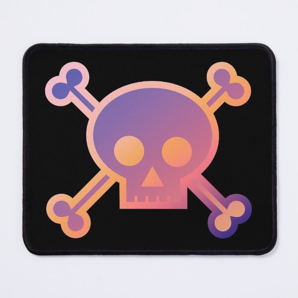 Item preview, Skull and Crossbones Pirate Flag Purple Orange Gradient Pastel Goth designed and sold by MOP-tees.
