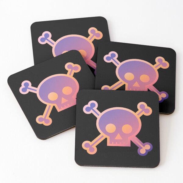 Item preview, Skull and Crossbones Pirate Flag Purple Orange Gradient Pastel Goth designed and sold by MOP-tees.