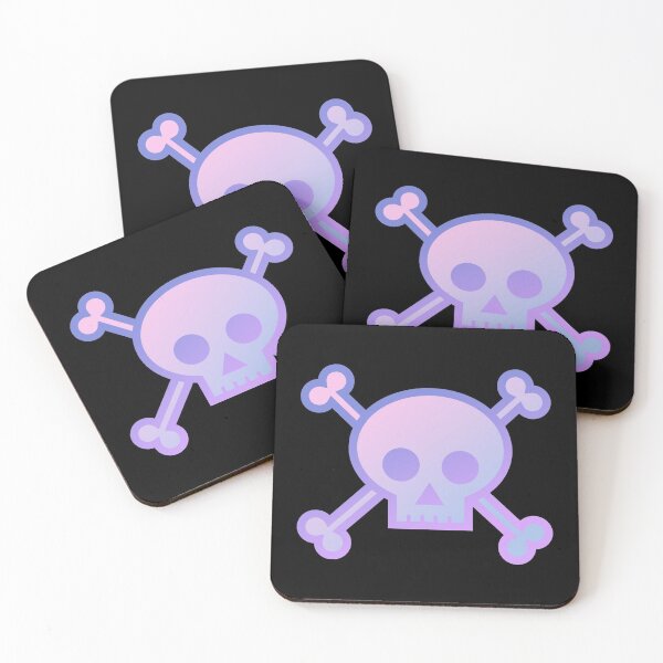 Item preview, Skull and Crossbones Pirate Flag Pink Purple Gradient Pastel Goth designed and sold by MOP-tees.