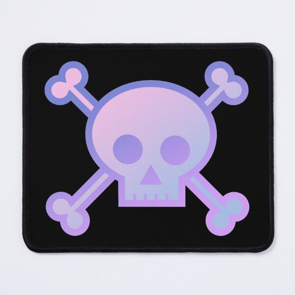 Item preview, Skull and Crossbones Pirate Flag Pink Purple Gradient Pastel Goth designed and sold by MOP-tees.