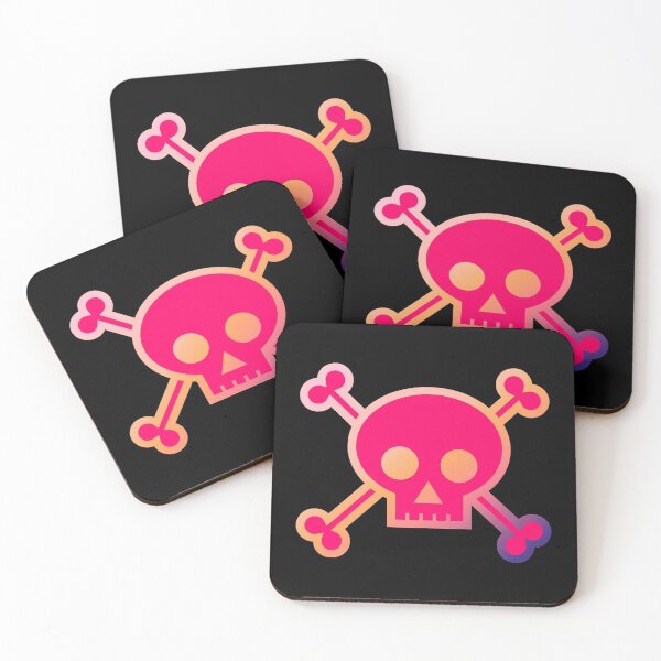 Item preview, Skull and Crossbones Pirate Flag Hot Pink Gradient Pastel Goth designed and sold by MOP-tees.