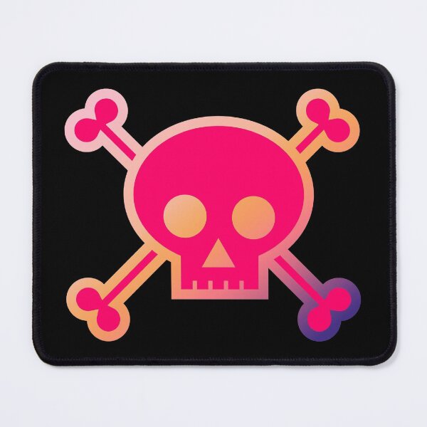 Item preview, Skull and Crossbones Pirate Flag Hot Pink Gradient Pastel Goth designed and sold by MOP-tees.
