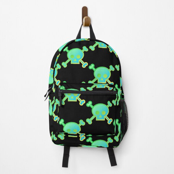 Item preview, Skull and Crossbones Pirate Flag Green Blue Yellow Gradient Pastel Goth designed and sold by MOP-tees.
