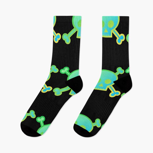 Item preview, Skull and Crossbones Pirate Flag Green Blue Yellow Gradient Pastel Goth designed and sold by MOP-tees.