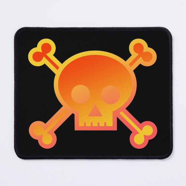 Item preview, Skull and Crossbones Pirate Flag Fiery Orange Gradient Pastel Goth designed and sold by MOP-tees.