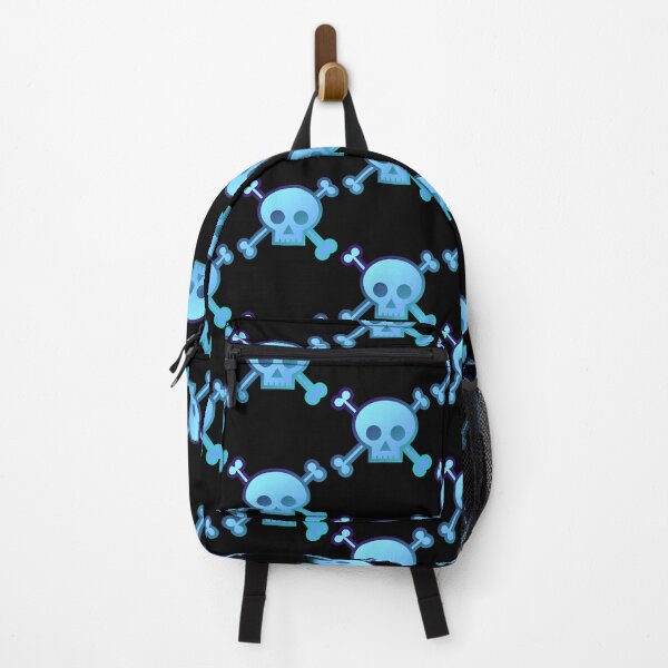 Item preview, Skull and Crossbones Pirate Flag Fiery Aqua Blue Gradient Pastel Goth designed and sold by MOP-tees.