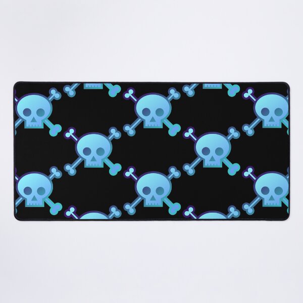 Item preview, Skull and Crossbones Pirate Flag Fiery Aqua Blue Gradient Pastel Goth designed and sold by MOP-tees.