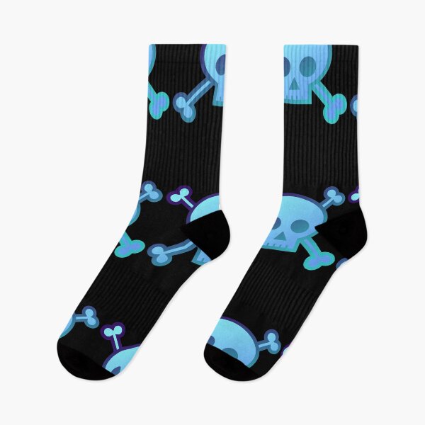 Item preview, Skull and Crossbones Pirate Flag Fiery Aqua Blue Gradient Pastel Goth designed and sold by MOP-tees.