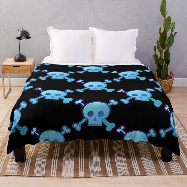 Item preview, Calavera y tibias cruzadas Bandera pirata Fiery Aqua Blue Gradient Pastel Goth designed and sold by MOP-tees.