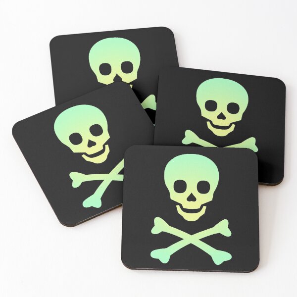 Item preview, Skull and Crossbones Pirate Flag Yellow Green Gradient designed and sold by MOP-tees.