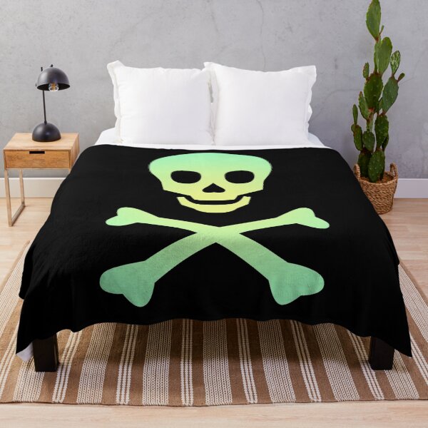 Item preview, Skull and Crossbones Pirate Flag Yellow Green Gradient designed and sold by MOP-tees.