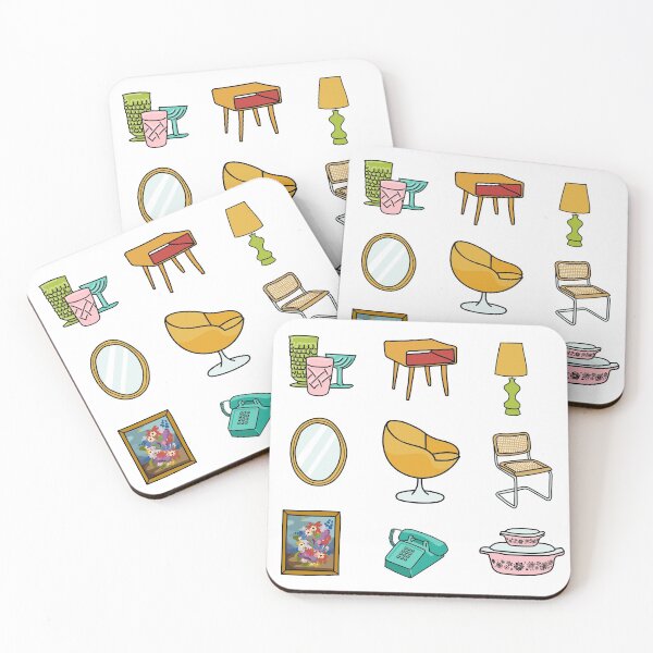Aperçu de l'œuvre Autocollants d'articles de vêtements ménagers vintage Pack #1 sur 2 Lampes Meubles Oeuvres d'art Journaux Agendas Scrapbooking Livres d'autocollants créée et vendue par Hanlar.
