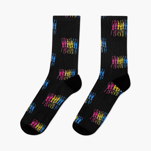 Item preview, Pan Flag Halloween Skeletons. Pansexual Pride designed and sold by Subtle Pride Shop.