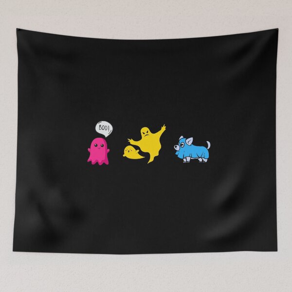 Item preview, Halloween Ghosts and Dog. Pansexual Pride designed and sold by Subtle Pride Shop.