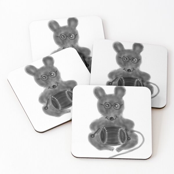 Item preview, Cute mouse playing drums designed and sold by stayartsy07.
