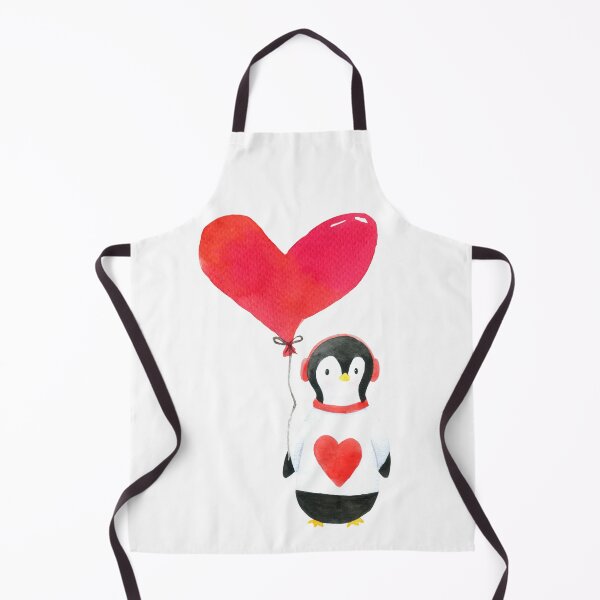 Item preview, Cute Penguin with Big Red Heart Balloon designed and sold by rosendosen.