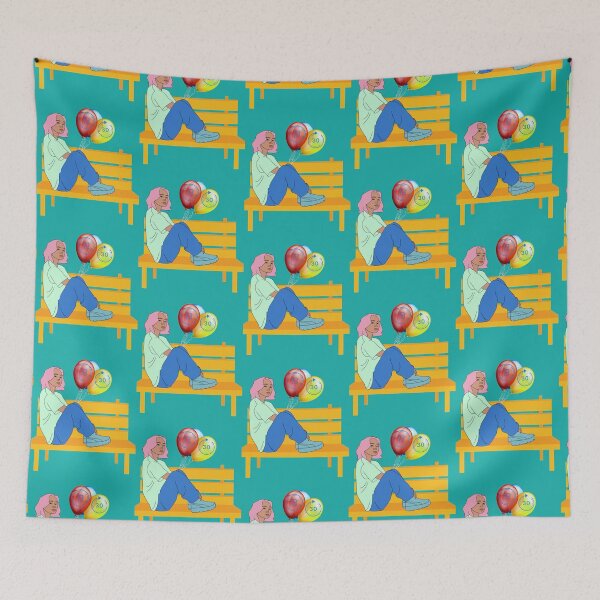Item preview, 13 going on 30, young teenager with pink hair holding some balloons, with 13 and 30 printed on them. designed and sold by BeKindST.
