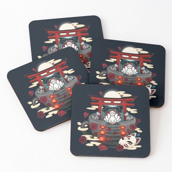 Item preview, Moonlit Kitsune Shrine Teacup designed and sold by heysoleilart.