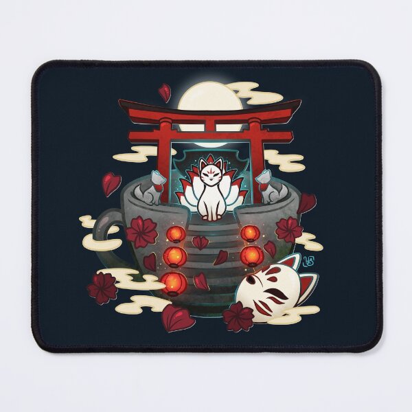 Item preview, Moonlit Kitsune Shrine Teacup designed and sold by heysoleilart.
