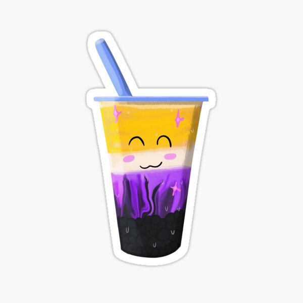 Non-Binary Pride Bubble Tea Sticker