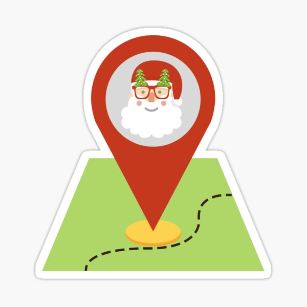 "Santa Location" Sticker by VanillaParty Redbubble