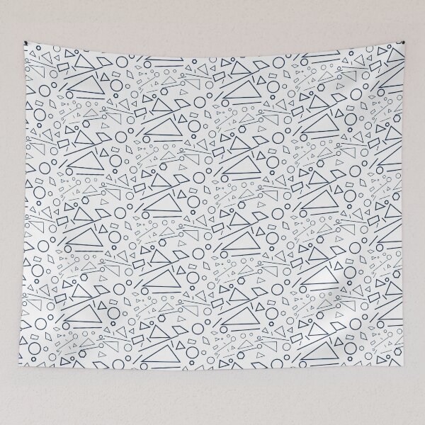 Item preview, Black Gemetric Shapes Pattern  designed and sold by MC Art Studio.