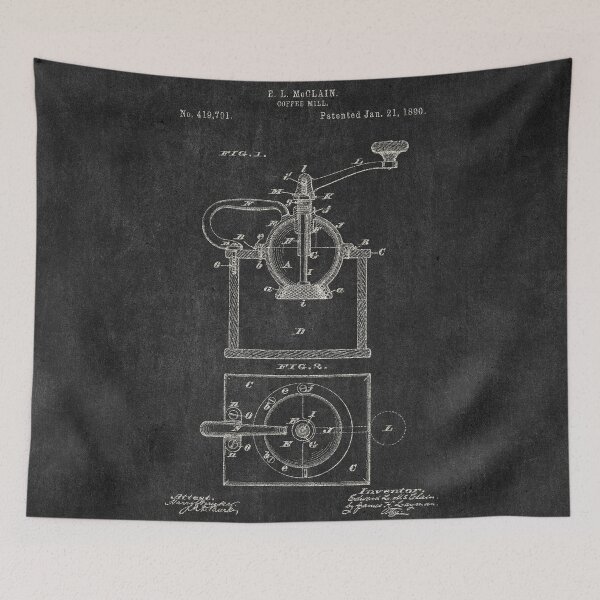 Item preview, PATENT DRAWING / 1890 - Coffee Mill - Chalkboard designed and sold by danielcoulmann.