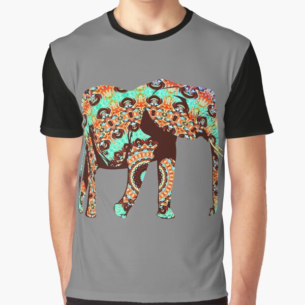 Elefant T-Shirt Abstrakt Herren Tier Afrika African Safari Umgebung Geschenk Top