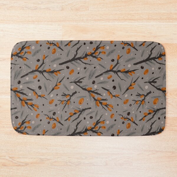 Item preview, Sea buckthorn and juniper berries autumn print designed and sold by semisoberme.