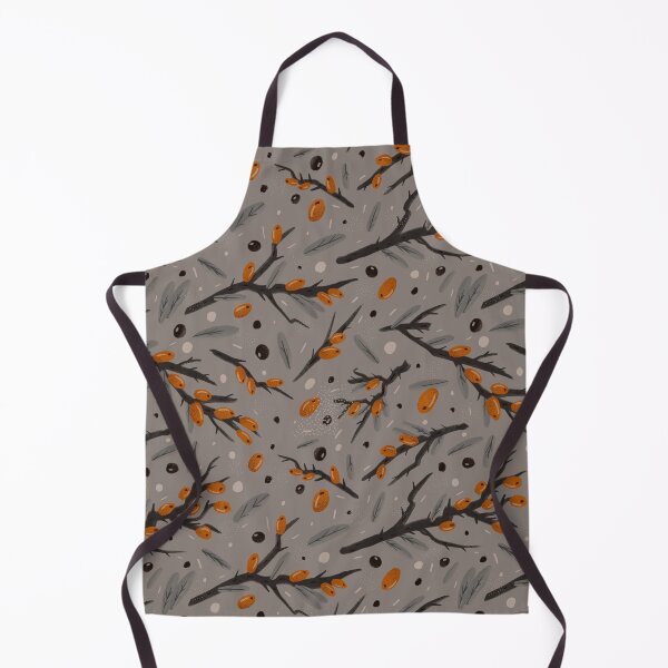 Item preview, Sea buckthorn and juniper berries autumn print designed and sold by semisoberme.