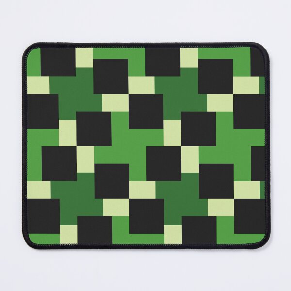Green abstract geomtric block pattern Mouse Pad