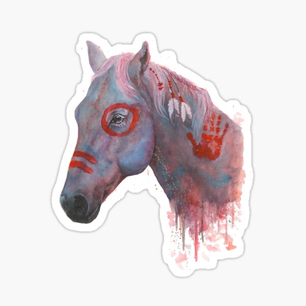 Native Red Horse Sticker